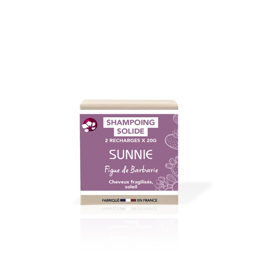 SUNNIE - Lot de 3 boîtes - Shampoing solide - Cheveux fragilisés - 3x(FORMAT VOYAGE 2x20g)